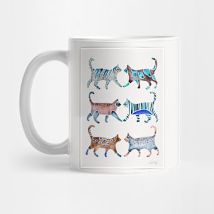 Blue Brown Cat Collection Mug